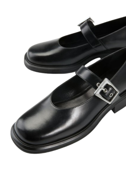 Ellis Pantofi Cu Toc Din Piele Negri