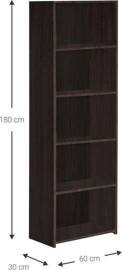 Bibliothek Eliot 5s Wenge 60x30x180cm