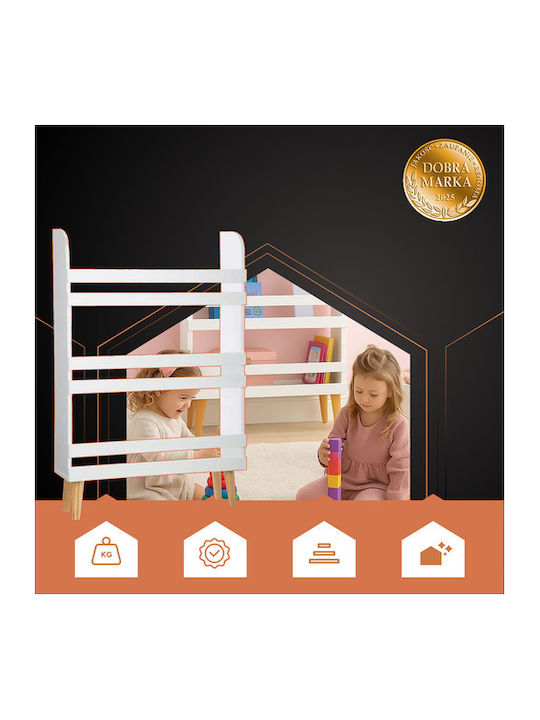 Kids Wooden Bookcase White
