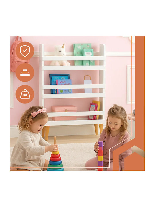 Kids Wooden Bookcase White
