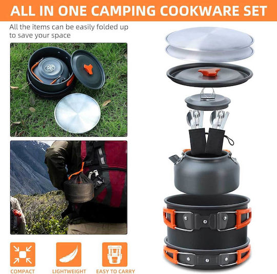 Lixada Ghu2457 ‎ Σετ Επιτραπέζια Σετ Μαγειρέματος για Camping 16τμχ