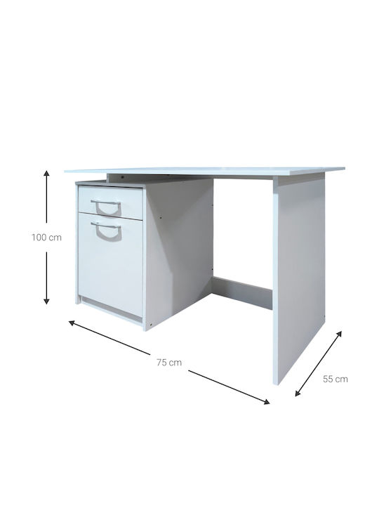 Desk Levi Wooden Leuko 100x55x75cm