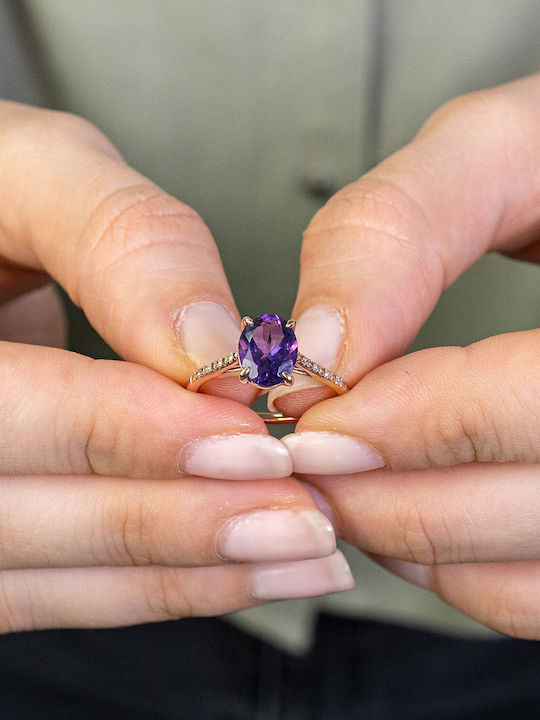 Diamond Group Damen Ring mit Diamant aus Roségold 14K