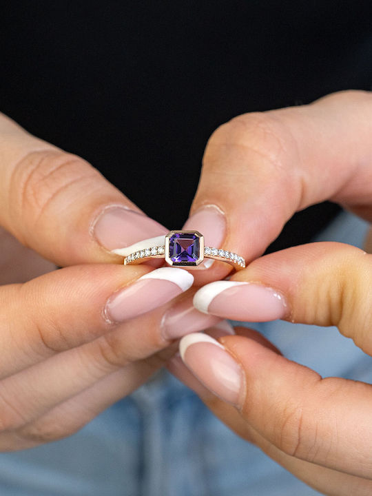 Diamond Group Damen Ring mit Diamant aus Roségold 14K