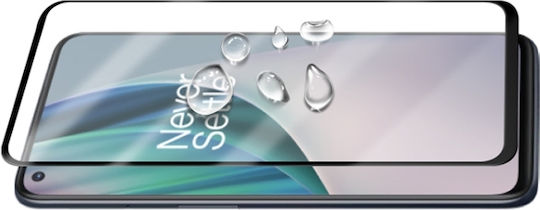 Vollkleber Vollflächig gehärtetes Glas Schwarz (OnePlus Nord N100)