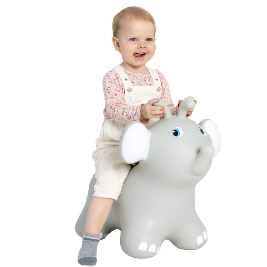 Gerardo’s Toys Hop Hop Elephant for 1+ Years Gray 44cm.