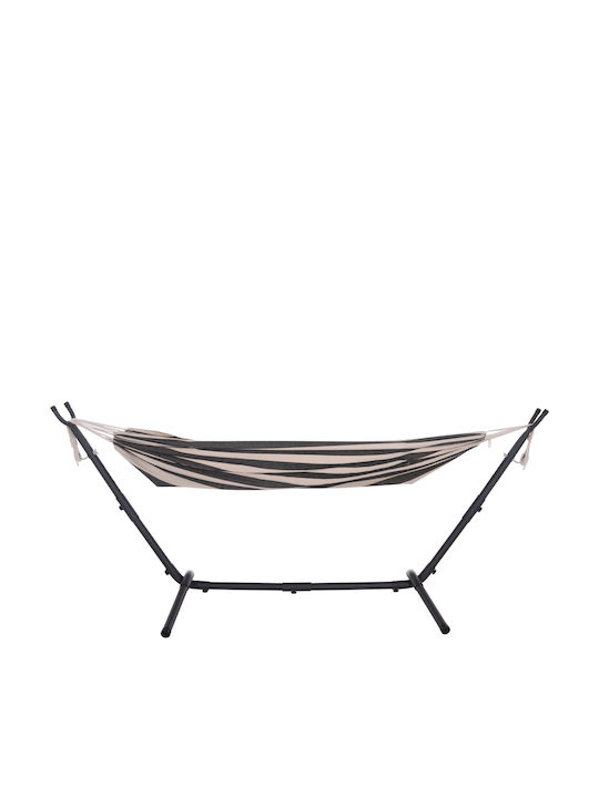 Single Hammock with Stand Gray 265x93cm
