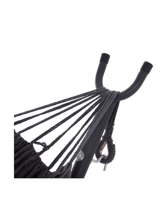 Hängematte Einzeln Stoff mit Gestell Gray 265x93cm