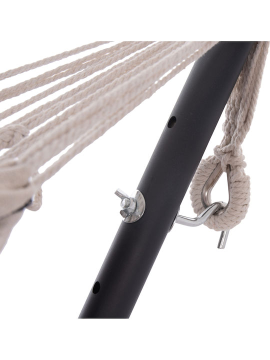 Single Hammock with Stand Gray 265x93cm
