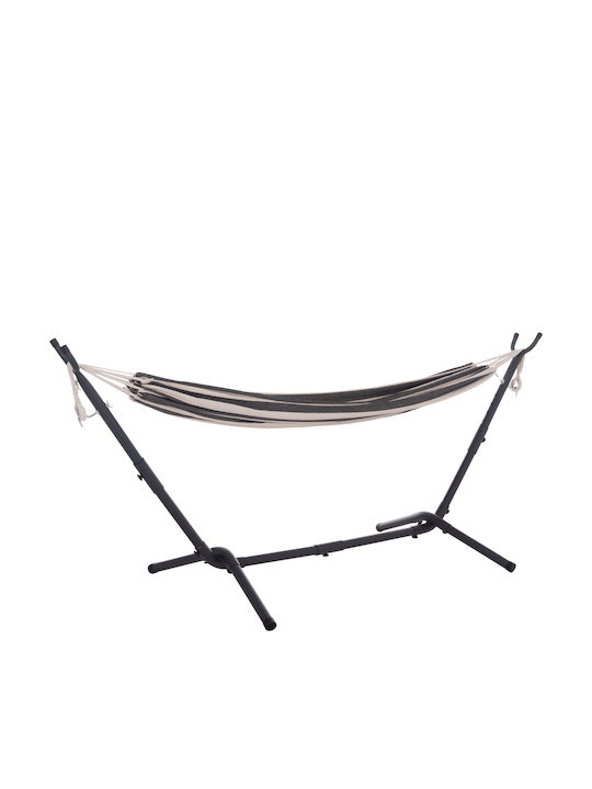 Single Hammock with Stand Gray 265x93cm