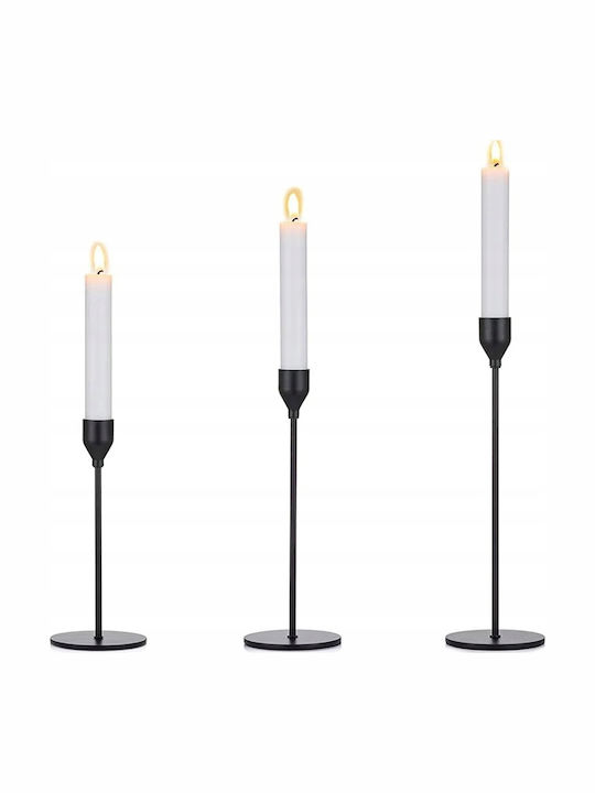 Verk Group Set of Candle Holders Metal in Black Color 3pcs