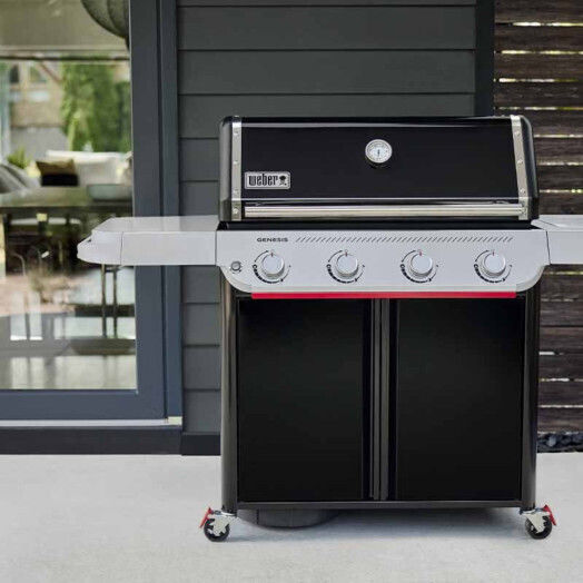 Weber Genesis Ε-415 Gasgrill Gusseisen Rost 86cmx46cmcm mit 4 cm 16.89kW und Seitenbrenner