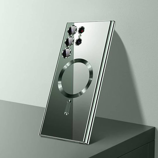Techsuit Luxury Crystal Umschlag Rückseite Silikon Silber (Samsung Galaxy S25 Ultra - Techsuit)