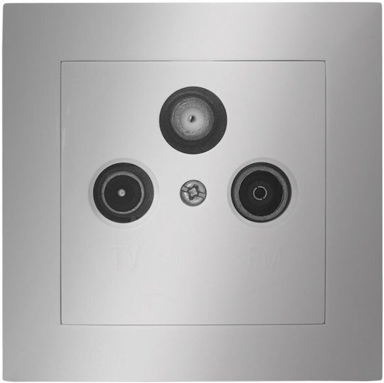 Adeleq TV and Satellite Antenna Socket in Silver color 15-0166