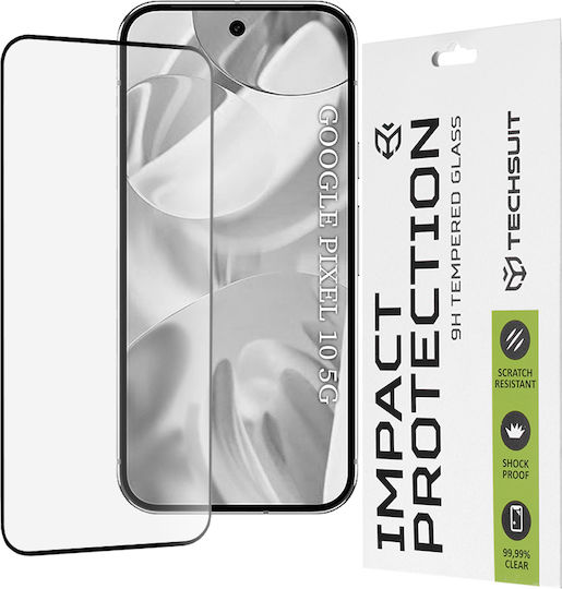 Techsuit 0.33mm Adeziv complet Full Face Tempered Glass Negru (Google Pixel 10 / 10 Pro)