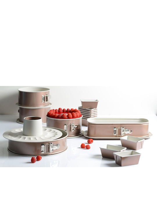 Patisse Ceramic Aluminum Cake Baking Pan with Removable Bottom Copper Rose Gold 24x24cm