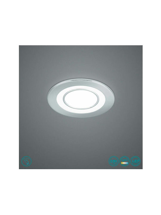 Trio Lighting Πλαστικό Χωνευτό Σποτ με Ενσωματωμένο LED και Θερμό Λευκό Φως Ασημί