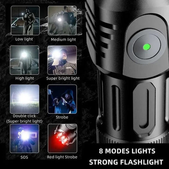 X-Balog Επαναφορτιζόμενος Φακός LED IPX5 με Μέγιστη Φωτεινότητα 10000lm