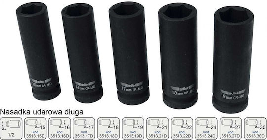 Adler Long Impact Socket 1/2" 24mm