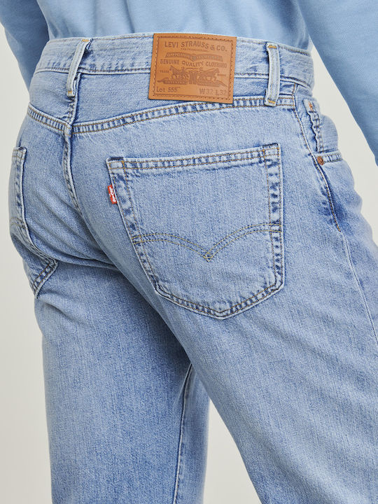 555 Herren Jeanshose mit Relaxed Gerade Passform Blau