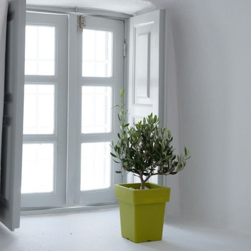 Viomes Linea Γλάστρα Πλαστική Taupe 27x27x34εκ.