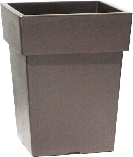 Viomes Linea Γλάστρα Πλαστική Taupe 27x27x34εκ.