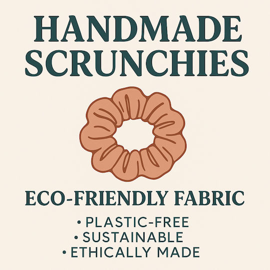 Lastic pentru Păr Scrunchie Handmade Roz Nude Mare