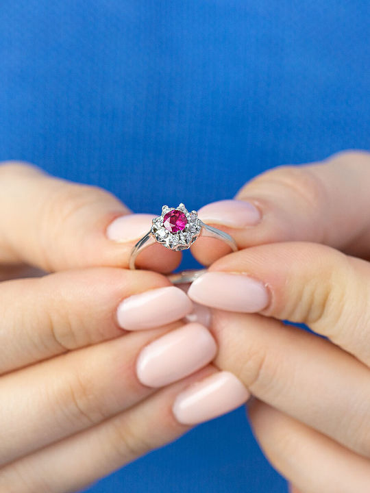 Kiriakos Gofas Damen Ring mit Steinen aus Weißgold 14K