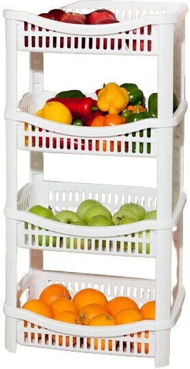 Viomes Plastic Kitchen Rack 4 Tiers White 41x31.5x81cm