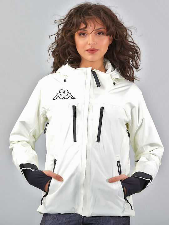 Kappa 165649-0013 Γυναικείο Μπουφάν για Σκι & Snowboard Λευκό