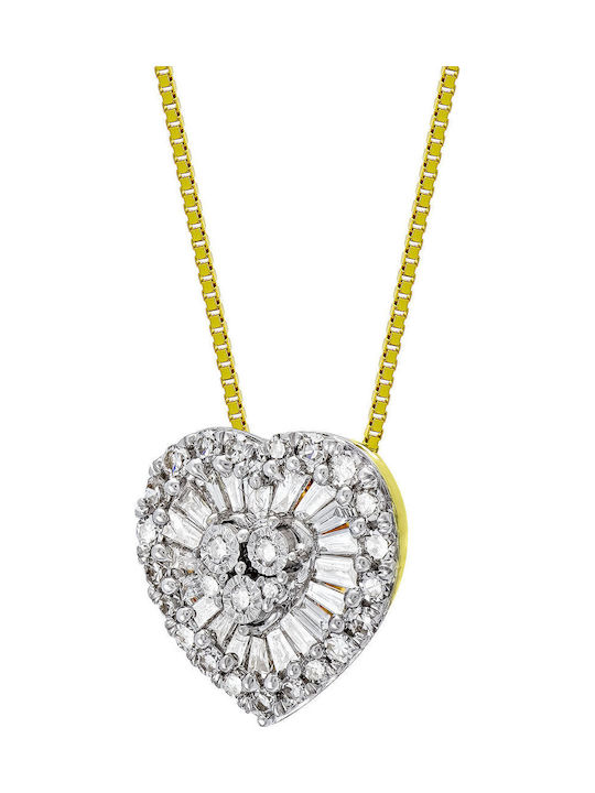 Kiriakos Gofas Halskette mit Design Herz aus Gold 18k