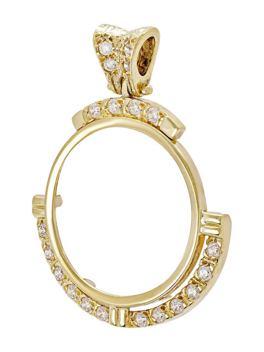 Kiriakos Gofas Charm with Stones made of 14K Gold