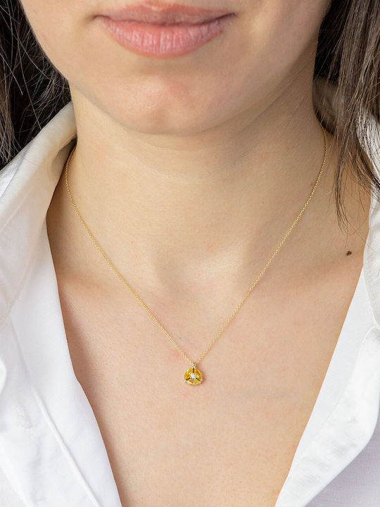 Kiriakos Gofas Halskette Solitärring aus Gold 14K