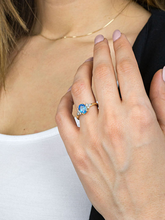Kiriakos Gofas Damen Ring mit Steinen aus Gold 14K