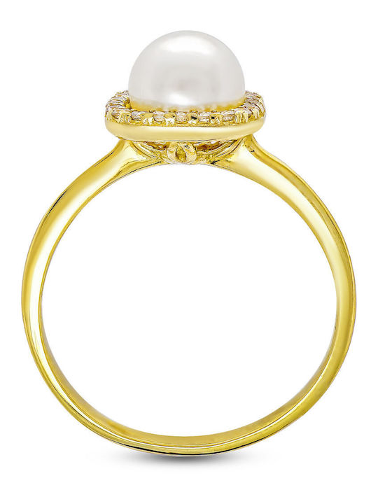 Kiriakos Gofas Set with Necklace & Ring from Gold 14K with Stones and Pearls