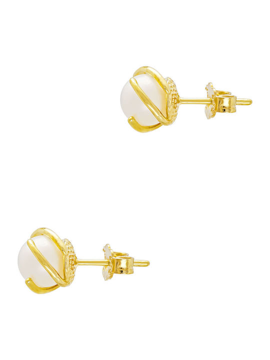 Kiriakos Gofas Set with Necklace & Earrings from Gold 14K with Stones and Pearls