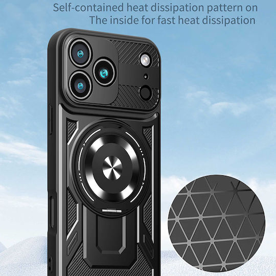 Techsuit Umschlag Rückseite Silikon Schwarz (iPhone 17 Pro Max)