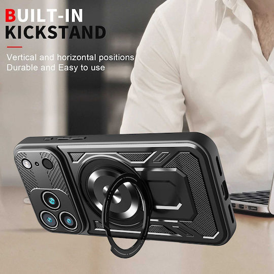 Techsuit Umschlag Rückseite Silikon Schwarz (iPhone 17 Pro Max)