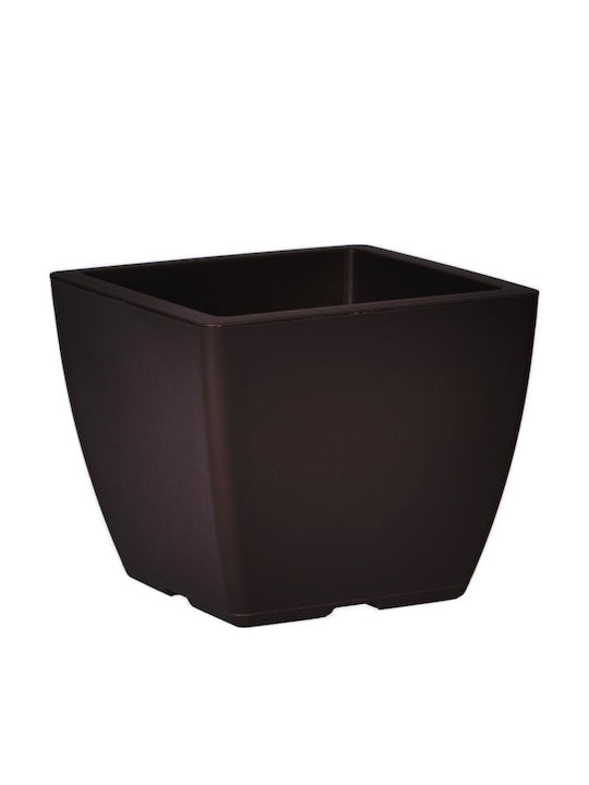Plant Pot Square 21x21x17cm 5lt Plastic Bronze Greece