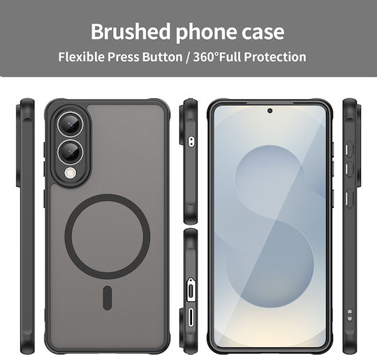 Techsuit Halofrost Ii Magsafe Umschlag Rückseite Silikon / Kunststoff Schwarz (Galaxy S25 Edge)