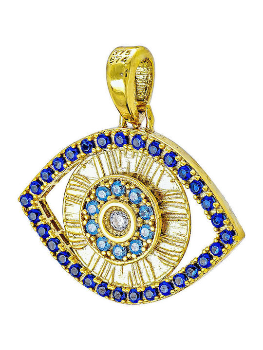 Kiriakos Gofas Blue 9K Gold Eye Charm