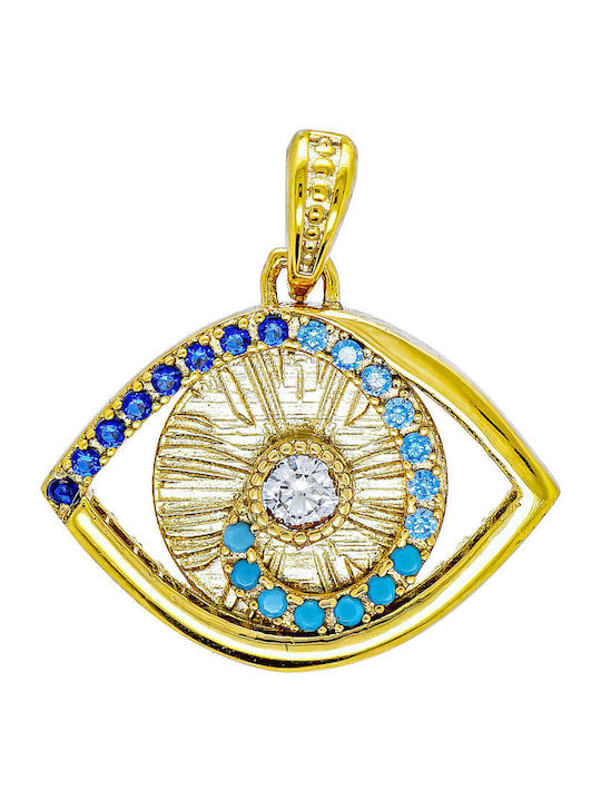 Kiriakos Gofas Blue 9K Gold Eye Charm