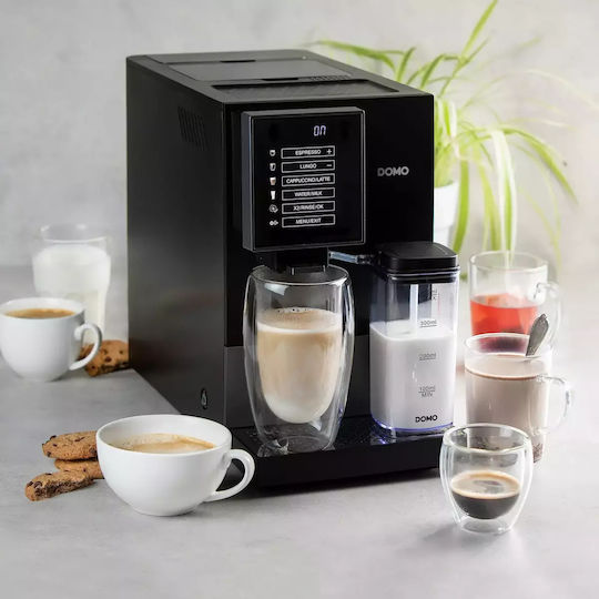 Domo Automat de Espresso 1350W Presiune 19bar pentru Cappuccino Neagră DO744K