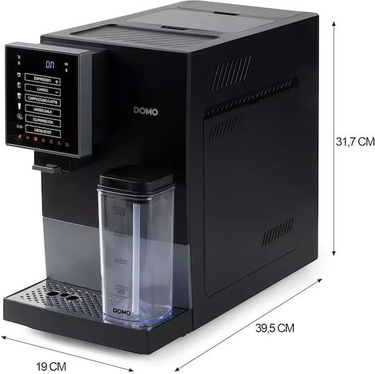 Domo Automat de Espresso 1350W Presiune 19bar pentru Cappuccino Neagră DO744K