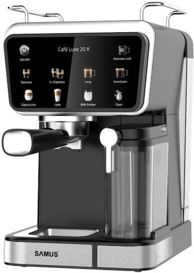 Samus Mașină de Espresso 1350W Presiune 20bar pentru Cappuccino Neagră