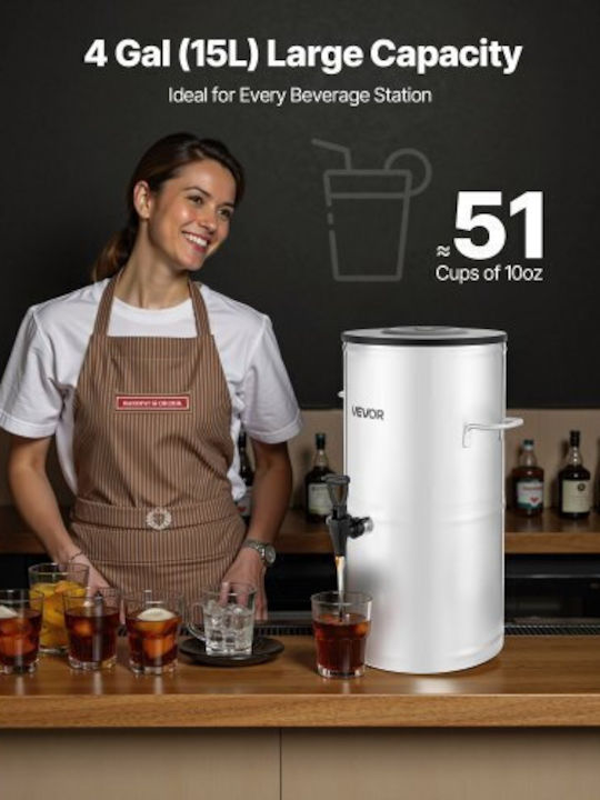 Vevor Dispenser Cold 15lt L34 x W37.5 x H51 cm