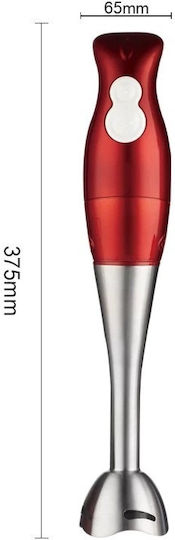 Blender De Mână Cu Tijă Din Inox 200W Roșu