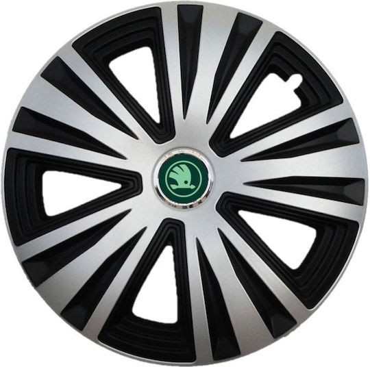 Set 4 Capace De Roți Auto Potrivite Pentru Jante De 15 Inch Skoda Nou Verde Glory Mix Model