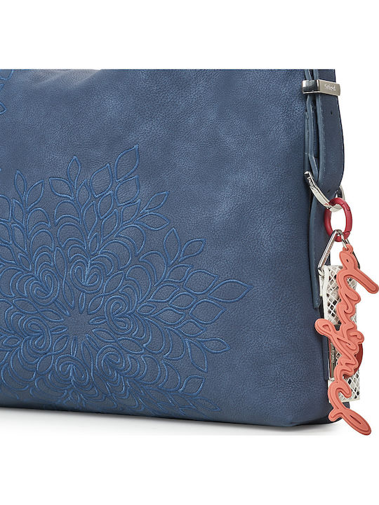 Dunkelblaue Damen-Schultertasche