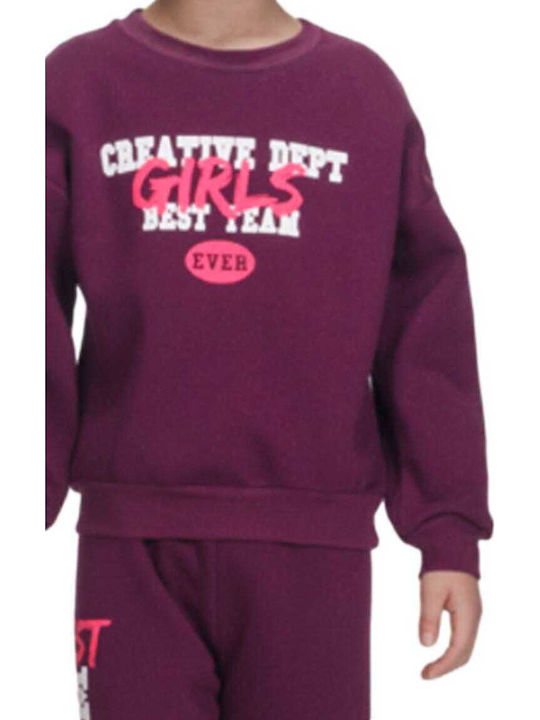 Kids Sweatpants Set Black 2pcs Creative Girls